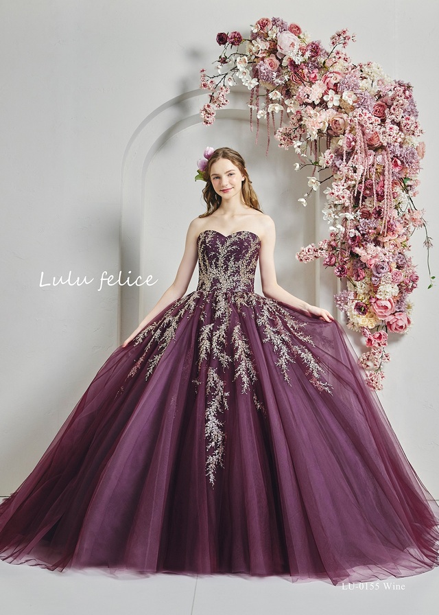 「Lulu felice（ルル・フェリーチェ）」新作ウェディングドレス LU-0155_Wine