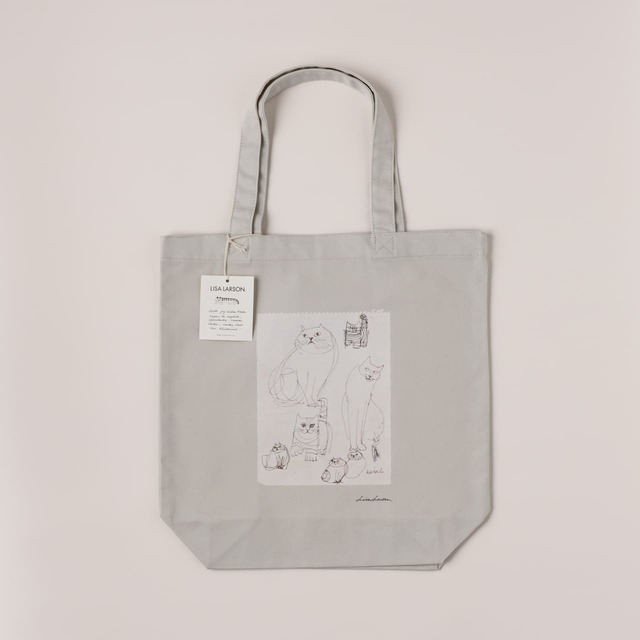 【リサ・ラーソン】「トートバッグ」ライトグレー：￥4,400／「Found Cats Series」からセレクトされた全2デザイン