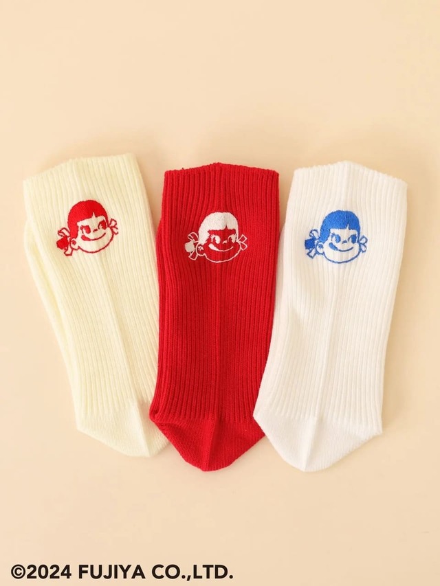 「ペコちゃん刺繍ソックス」¥1,980(税込)