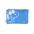 【コスメキッチン×PEANUTS「＜JOE COOL＞ タオルポーチ 縦約6cm×横約22cm」￥3,630】タオル素材が心地よい、夏にぴったりなフラットポーチ