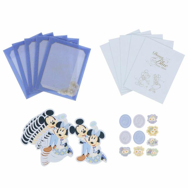メッセージカード 700円|サイズ:(メッセージカード)縦約8×横約7cm(封筒)縦約9×横約8cm(シール台紙)縦約8×横約8cm|東京ディズニーリゾート「Disney Blue Ever After」グッズ|発売日:2023年5月25日(木)|販売店舗:東京ディズニーランド「ディズニー&カンパニー」、東京ディズニーシー「ベッラ・ミンニ・コレクション」