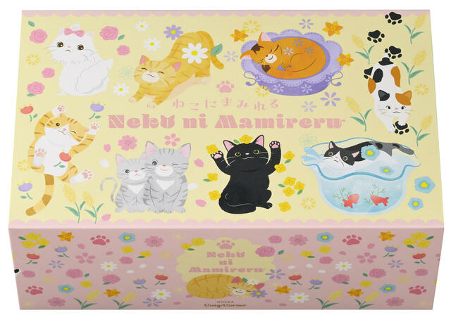 「ねこにまみれる（8個入）専用ボックス」＜価格：2,916円（税込）＞【どの猫を選ぶ？銀座コージーコーナーに“猫の日”にぴったりな猫スイーツが登場！WEB予約も受付中！】