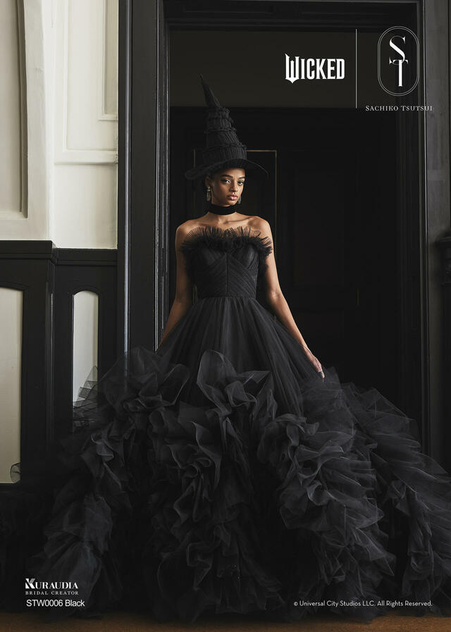 【クラウディア】『ウィキッド』新作ウェディングドレス「WICKED｜SACHIKO TSUTSUI」　STW0006_Black