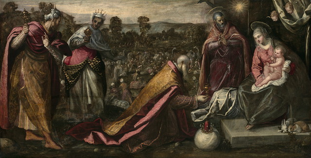 名古屋ボストン美術館 「ボストン美術館 ヴェネツィア展」3mものドメニコ・ティントレット《東方三博士の礼拝》1600-10年頃 Herbert James Pratt Fund 26.142 Photographs ©2015 Museum of Fine Arts, Boston.