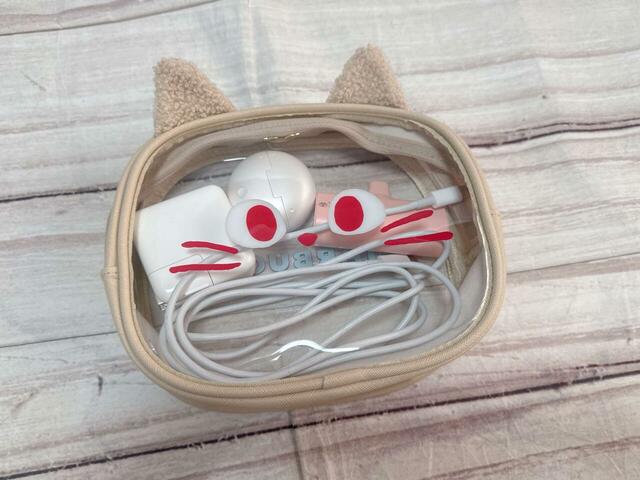 別々に使ってもOK。クリアポーチには嵩張るガジェット類も入ります