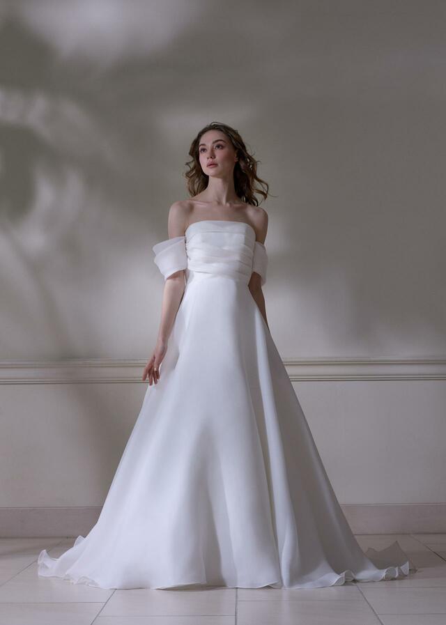 「DAVID K NEW YORK（デヴィッド ケイ ニューヨーク）」新作ウェディングドレス　NY-0123_Offwhite