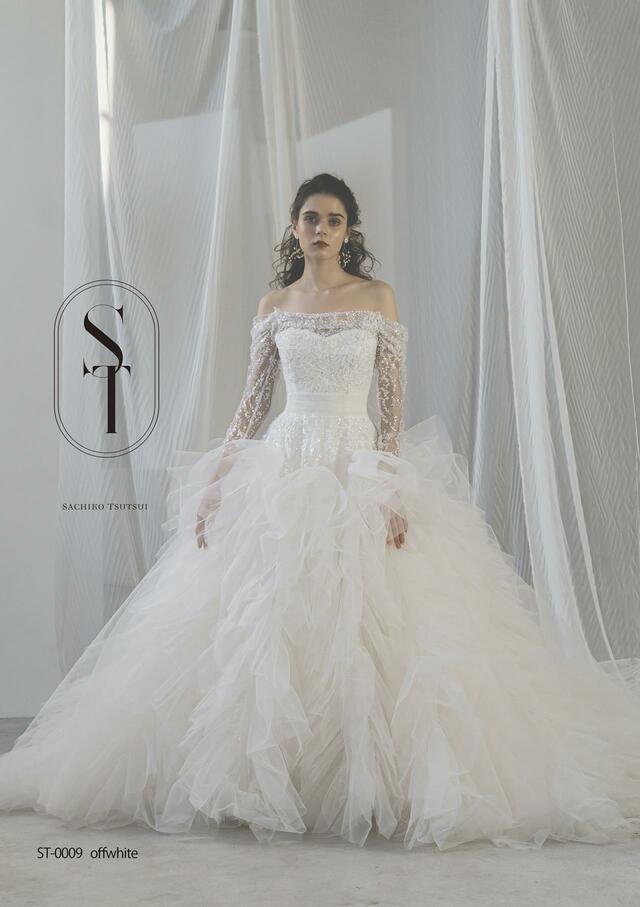 「ST」新作ウェディングドレス　ST-0009_Offwhite