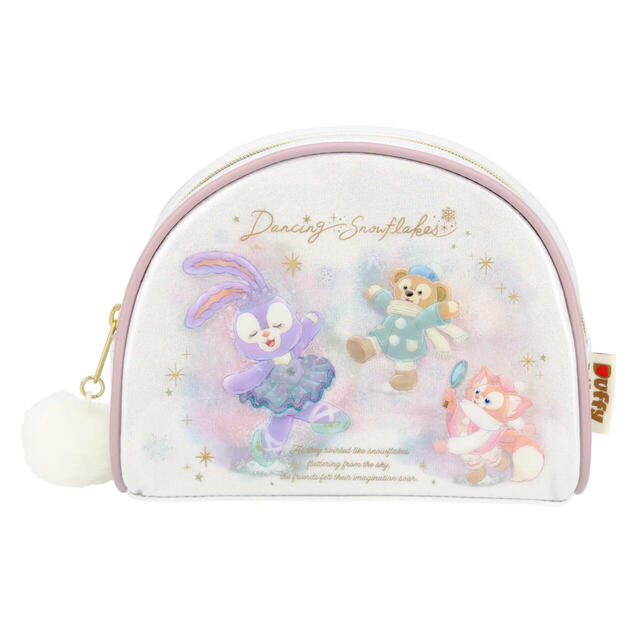 ポーチ 2,900円｜東京ディズニーシー「ダッフィー＆フレンズのダンシング・スノーフレークス」スペシャルグッズ｜販売店舗：東京ディズニーシー「マクダックス・デパートメントストア」｜発売日：2024年11月2日（土）