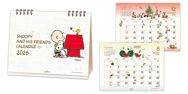 【PEANUTS 2026カレンダー＆ダイアリー】卓上カレンダー（2種）：各935円（税込）