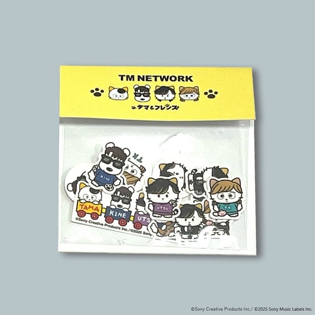 【TM NETWORK×タマ＆フレンズ】「タマ＆フレンズ コラボ・フレークシール」800円（約20mm×15×11種）