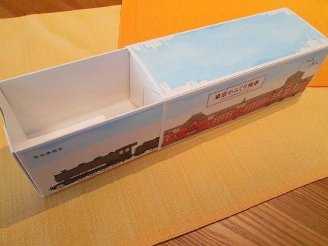 東京駅手みやげ：まめや金澤萬久　東京からくり列車　パッケージ