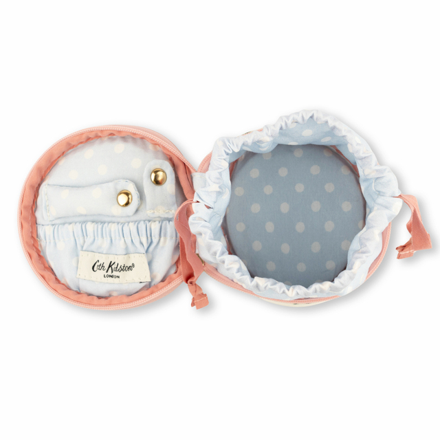 アクセサリーポーチ　Lace Sprigs　開くとレースと水玉がキャスキッドソンらしい♪