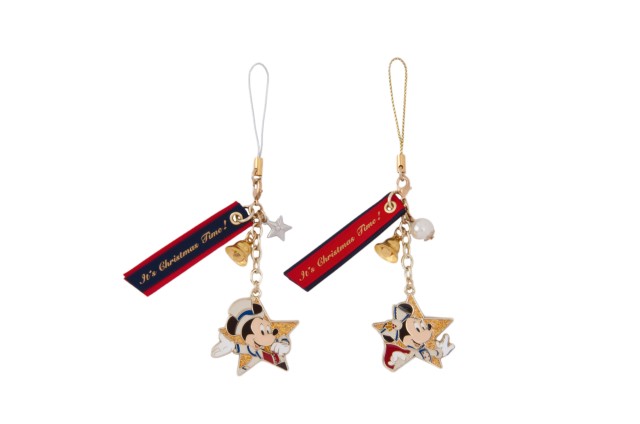 ストラップセット 1,800円｜長さ約14cm、2個セット｜東京ディズニーリゾート「ディズニー・クリスマス」2019｜販売店舗：東京ディズニーシー「エンポーリオ」