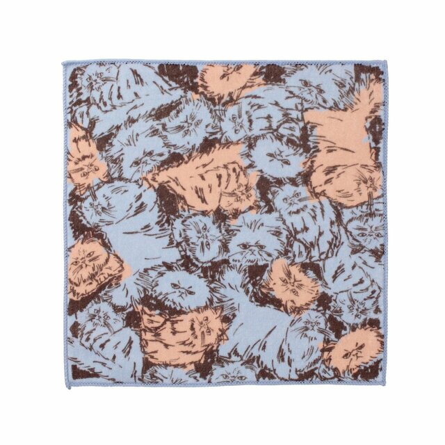 1位【Francfranc】バロット 抗菌防臭ハンカチ「 カモフラキャット　ブルー」480円