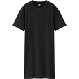 クルーネックTワンピース（半袖）ブラック