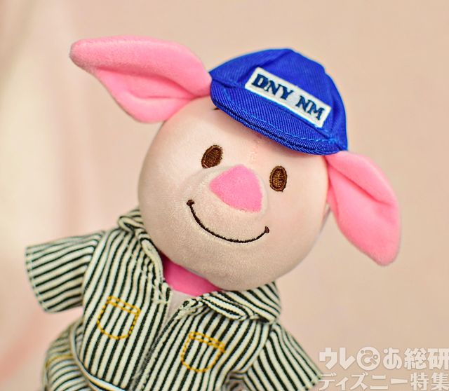 （着用）nuiMOs ぬいぐるみ専用コスチューム つなぎ＆キャップ ストライプ1,080円