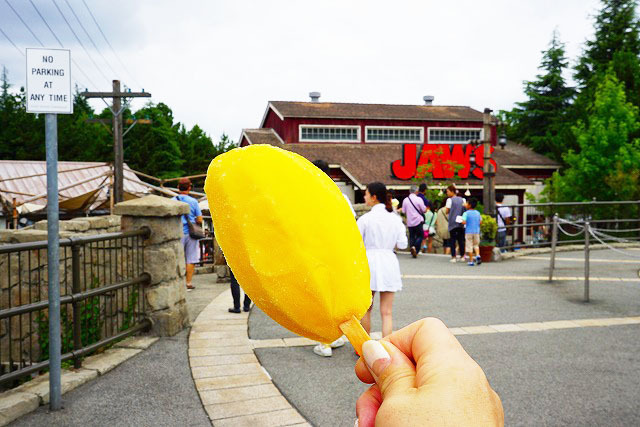 USJスイーツ／アミティ・ヴィレッジのジョーズ横のスタンド　フローズンフルーツ マンゴー 450円