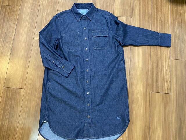 【UNIQLO デニムシャツワンピース】本体は綿100％。透け感はありません