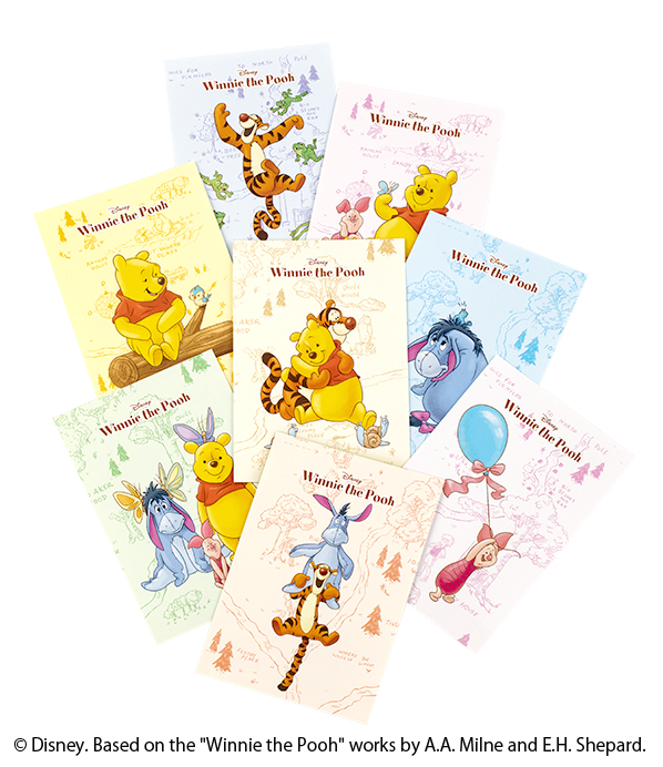 くまのプーさん/「銀座のはちみつケーキ」8個入にランダムに入っているポストカード（絵柄は全8種）