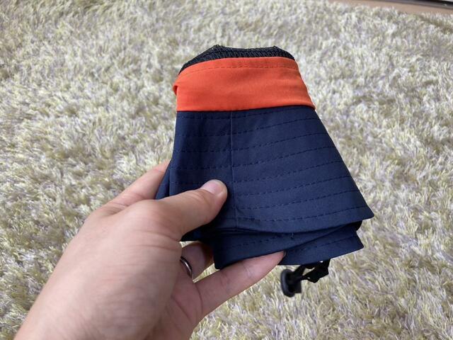 【ワークマン ラウンドメッシュサファリハット】手のひらサイズに折り畳めます