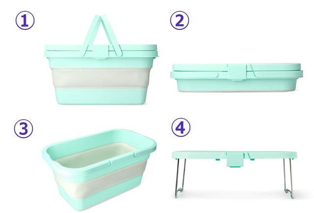 折りたたみバスケット(テーブル付)2,750円