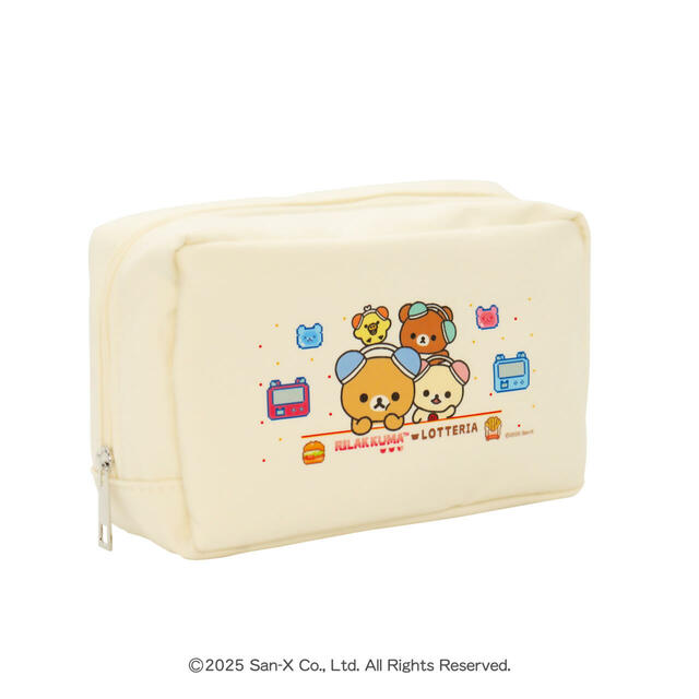 【ロッテリア my happy time♪ 2025 リラックマ 夏ギフト】かわいいグッズ3点＋おトクなクーポンのセット／メッシュ素材を使った涼しげなポーチ