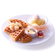桃のワッフル