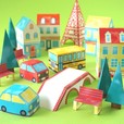 紙あそび製作所ペパル:遊べる飾れるペーパータウン