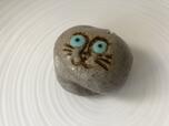 【招福猫子（ねこ）まんじゅう】ロシアンブルー（黒ごま生地、小豆こしあん）