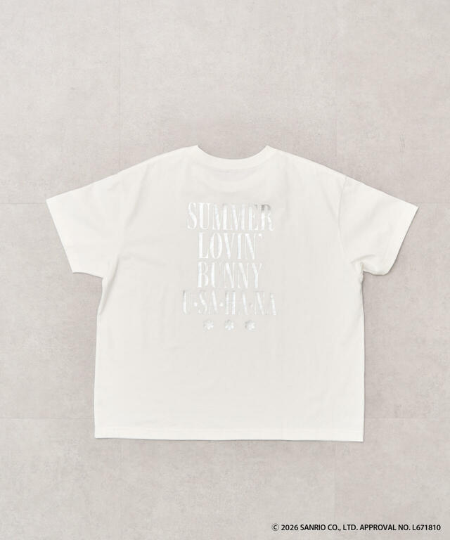 STRIPE CLUB サンリオ「サマーコレクション」ウサハナシルバー箔プリントTシャツ(¥3,490)
