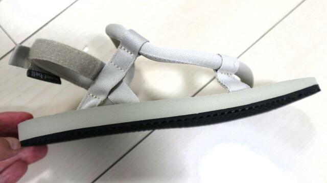 【mont-bell ロックオンサンダル】サイズはXS（22.0cm〜）からXXL（〜31.0cm）までの6サイズで男女兼用。普段24cmの靴を履いている筆者はSサイズを購入しました