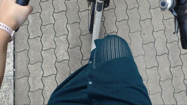 【ユニクロ レースニットワンピース】ストレッチが効いているので自転車にも乗れます！