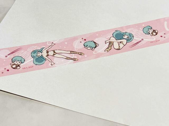 【100円ショップ×うる星やつら】淡いピンクにラムちゃん＆テンちゃんの髪のグリーンが映えますね！