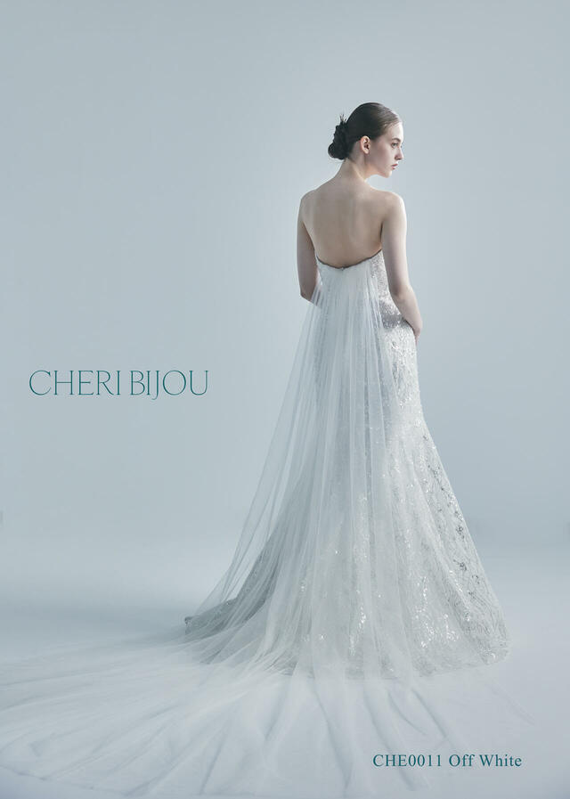 【クラウディア】CHERI BIJOU(シェリービジュー)新作ウェディングドレス|CHE0011_OffWhite