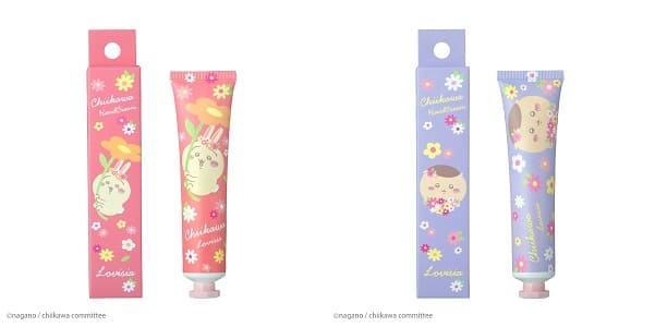 【Lovisiaちいかわ大集合ハンドクリーム】うさぎ（ローズの香り）、くりまんじゅう（マグノリアの香り）