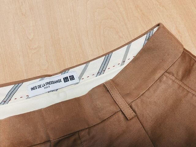 【UNIQLO（ユニクロ）】コットンワイドパンツ／イネスコラボらしく、ウエスト裏もかわいい！