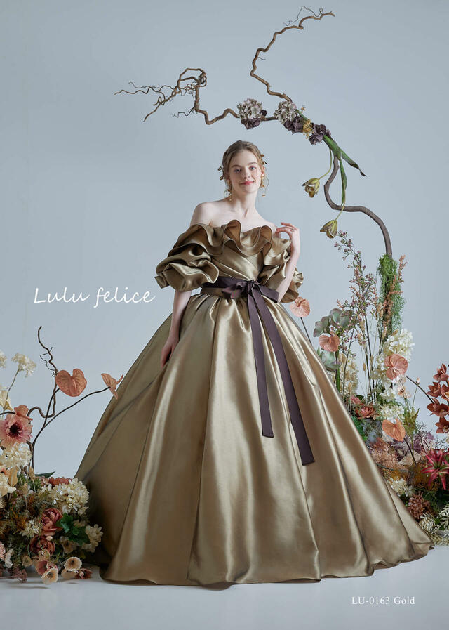 「Lulu felice(ルル・フェリーチェ)」新作ウェディングドレス LU-0163_Gold