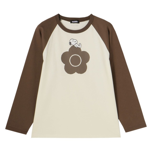 【マリークワント×PEANUTS】MARY QUANT × PEANUTS™ ラグランロング Tシャツ(ブラック/ブラウン/ブルー)各¥8,800（税込み）