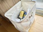 【無印良品　ポリエステル綿麻混　ソフトボックス・長方形・大】空き缶入れに