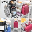 【山崎実業 tower スチールワゴン横ランドセル＆リュックハンガー タワー】スチールワゴンのフチに本体を掛けるだけ！子供部屋やリビングの整理に