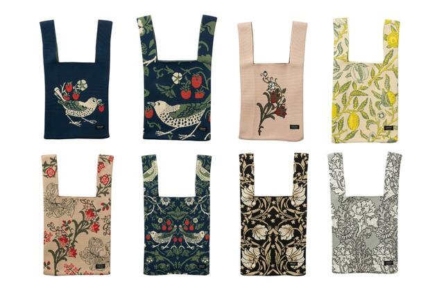Jubilee  ニットトートバッグ ウィリアムモリス柄  ¥2,970　モリスの人気作を厳選した８種類のバリエーション