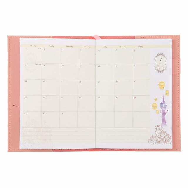 塔の上のラプンツェル 手帳・スケジュール帳 B6 型押し Calendar＆Organizer 2024