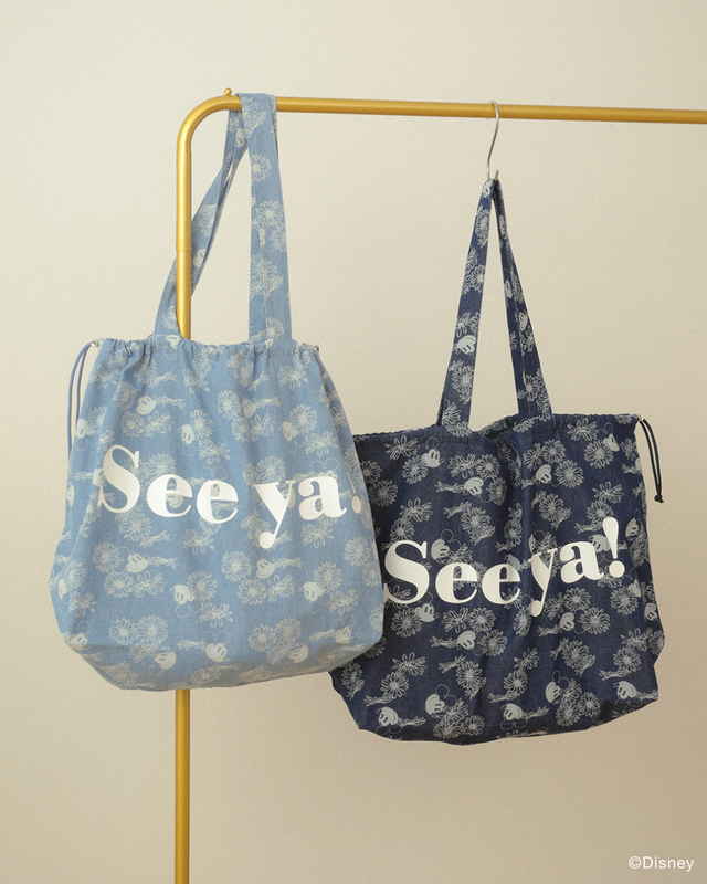 花柄デニムトートバッグ ￥3,990｜Green Parks ディズニーコレクション「ミッキー＆フレンズ」