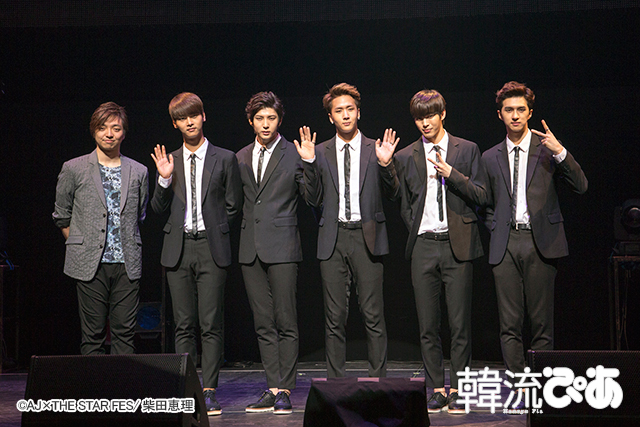 左から三浦大知、VIXXエン、レオ、ラビ、ホンビン、ケン 会見「AJ×THE STAR FES」@神奈川・パシフィコ横浜 国立大ホール