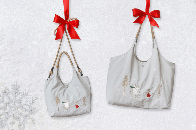 ムーミンとリトルミイの刺繍が素敵なバッグが新登場