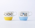 カービィカフェ ハンドペイント スタッキングマグカップ（イエロー／ブルー）