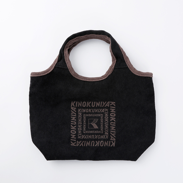 【紀ノ国屋 コーデュロイミニバッグ/ブラック】スタイリッシュで高級感あり