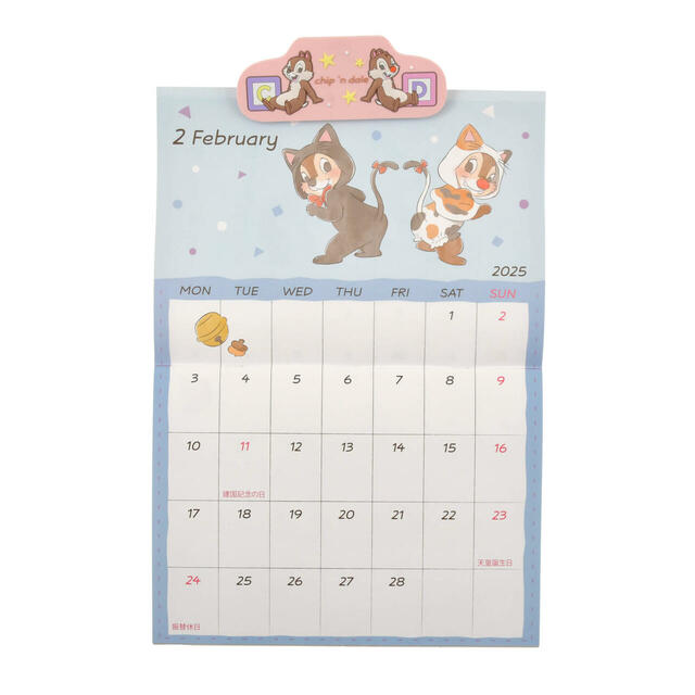 チップ＆デール 壁掛けカレンダー クリップ付き Calendar＆Organizer 2025 2,400円