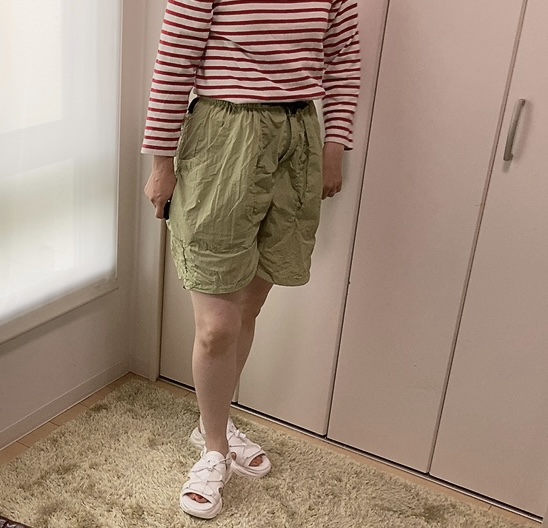 【ワークマン サーバーバスクシャツ】ハーフパンツと合わせても