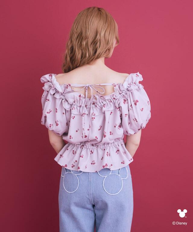 ミニー/さくらんぼ柄ペプラムブラウス ¥12,900